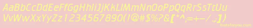 CricketlightNormal-Schriftart – Gelbe Schriften auf rosa Hintergrund