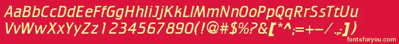 CricketlightNormal Font – Yellow Fonts on Red Background