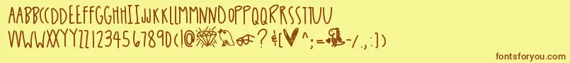 Doodlesoffun Font – Brown Fonts on Yellow Background