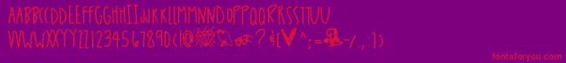 Doodlesoffun Font – Red Fonts on Purple Background