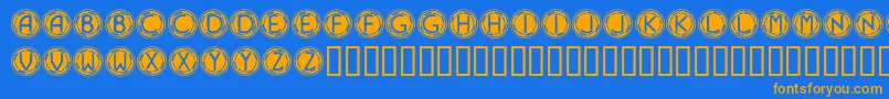 Navyblues-fontti – oranssit fontit sinisellä taustalla
