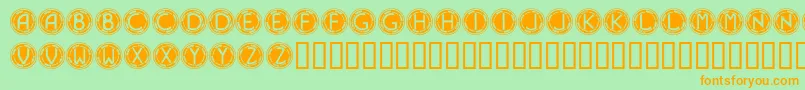Więcej informacji o czcionce Navyblues Czcionka Navyblues – pomarańczowe czcionki na zielonym tle