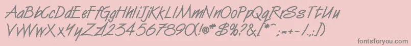 SurferBold-Schriftart – Graue Schriften auf rosa Hintergrund
