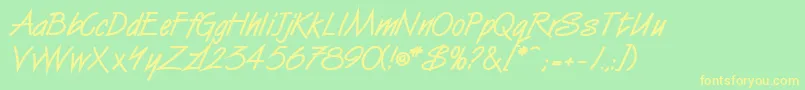 SurferBold Font – Yellow Fonts on Green Background