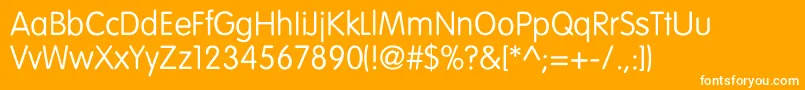 NicollNormal-Schriftart – Weiße Schriften auf orangefarbenem Hintergrund