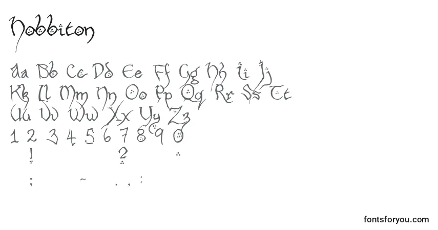 Шрифт Hobbiton – алфавит, цифры, специальные символы