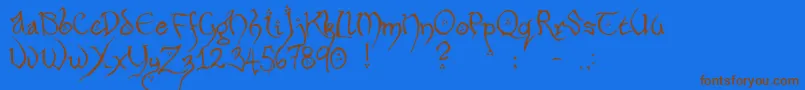 Hobbiton Font – Brown Fonts on Blue Background