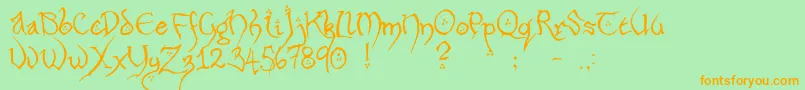 Hobbiton Font – Orange Fonts on Green Background