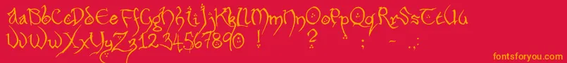 Hobbiton Font – Orange Fonts on Red Background