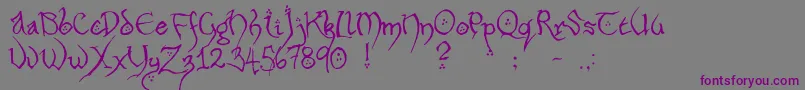 Hobbiton Font – Purple Fonts on Gray Background