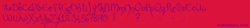 Hobbiton Font – Purple Fonts on Red Background