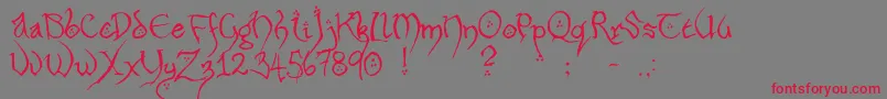 Hobbiton Font – Red Fonts on Gray Background
