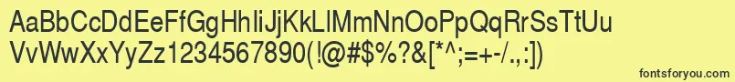 フォントSwitzerlandnarrow – 黒い文字の黄色い背景