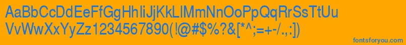 Czcionka Switzerlandnarrow – niebieskie czcionki na pomarańczowym tle