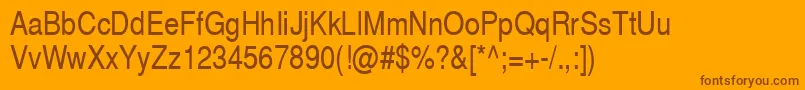 フォントSwitzerlandnarrow – オレンジの背景に茶色のフォント