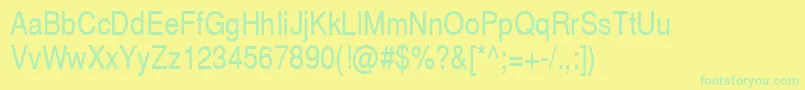 Czcionka Switzerlandnarrow – zielone czcionki na żółtym tle