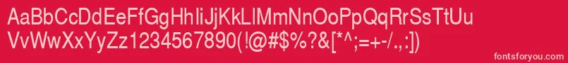 Switzerlandnarrow Font – Pink Fonts on Red Background