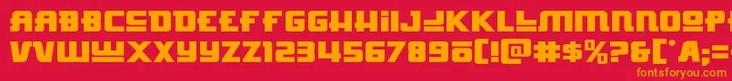 Hongkonghustleexpand-fontti – oranssit fontit punaisella taustalla