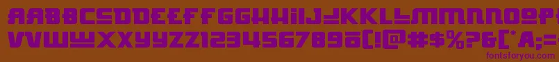 フォントHongkonghustleexpand – 紫色のフォント、茶色の背景