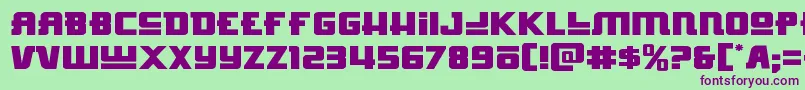 フォントHongkonghustleexpand – 緑の背景に紫のフォント