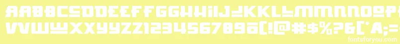 Шрифт Hongkonghustleexpand – белые шрифты на жёлтом фоне