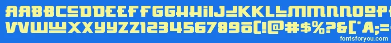 Hongkonghustleexpand Font – Yellow Fonts on Blue Background