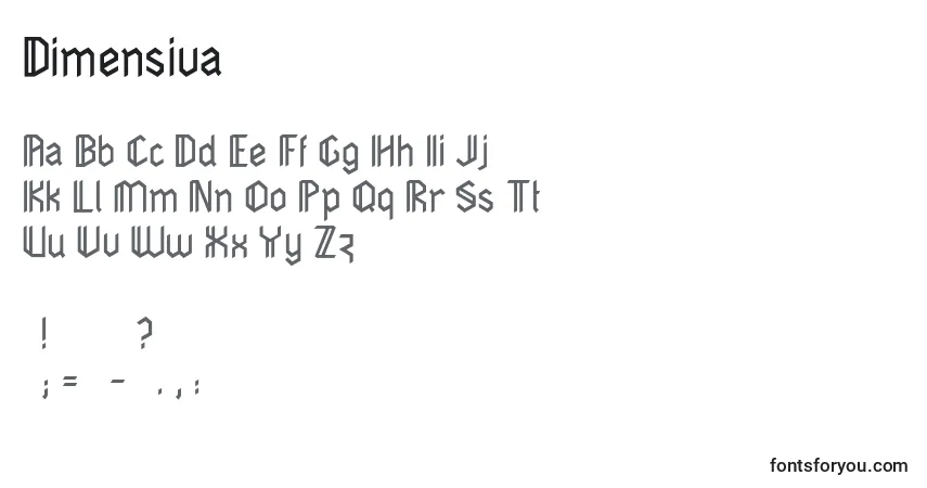 Fuente Dimensiva - alfabeto, números, caracteres especiales