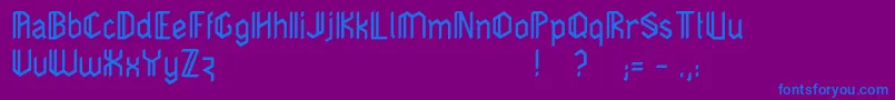 Dimensiva Font – Blue Fonts on Purple Background