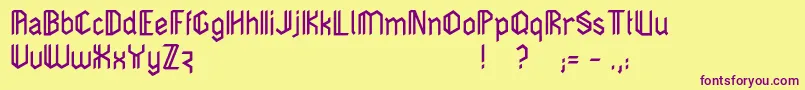 Dimensiva Font – Purple Fonts on Yellow Background