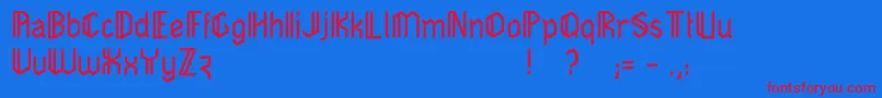Dimensiva Font – Red Fonts on Blue Background
