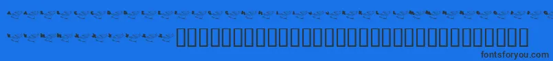 KrFontSleigh-Schriftart – Schwarze Schriften auf blauem Hintergrund