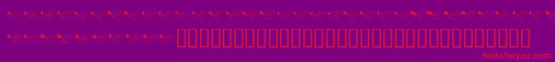 KrFontSleigh-Schriftart – Rote Schriften auf violettem Hintergrund