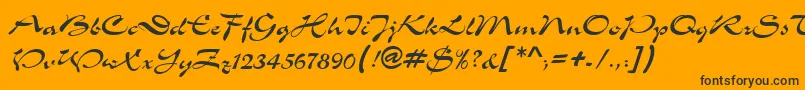 MemoScriptSsi Font – Black Fonts on Orange Background