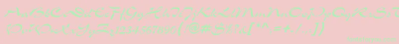 MemoScriptSsi Font – Green Fonts on Pink Background