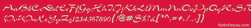 MemoScriptSsi Font – Green Fonts on Red Background