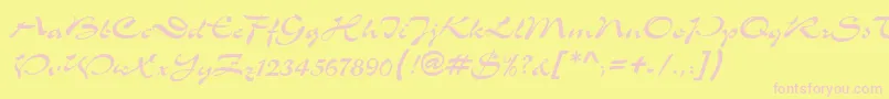 Шрифт MemoScriptSsi – розовые шрифты на жёлтом фоне