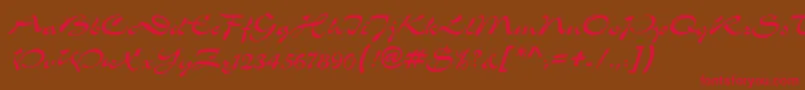 MemoScriptSsi Font – Red Fonts on Brown Background