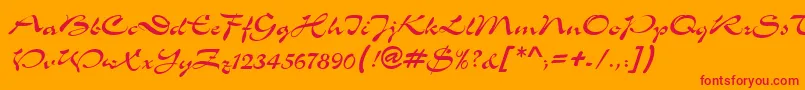 MemoScriptSsi Font – Red Fonts on Orange Background