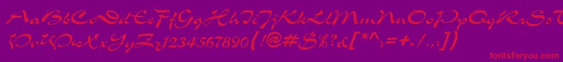 MemoScriptSsi Font – Red Fonts on Purple Background