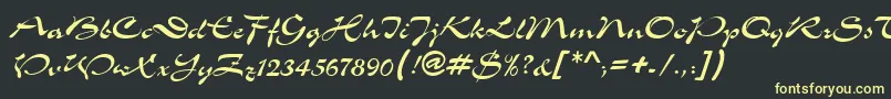 MemoScriptSsi-Schriftart – Gelbe Schriften auf schwarzem Hintergrund