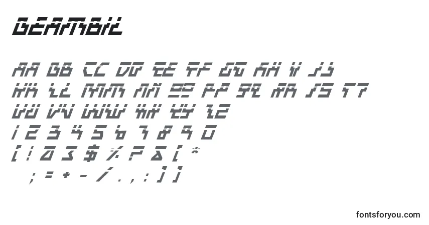Schriftart Beambil – Alphabet, Zahlen, spezielle Symbole