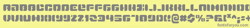 DanStargateCondensed Font – Gray Fonts on Yellow Background