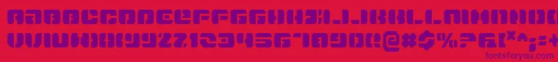 フォントDanStargateCondensed – 赤い背景に紫のフォント