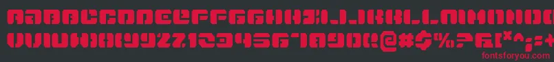 DanStargateCondensed-Schriftart – Rote Schriften auf schwarzem Hintergrund