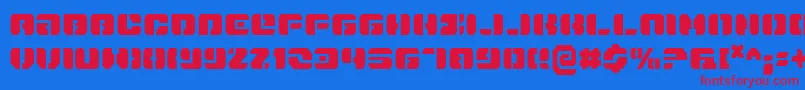DanStargateCondensed Font – Red Fonts on Blue Background