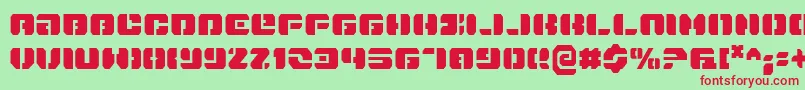 フォントDanStargateCondensed – 赤い文字の緑の背景