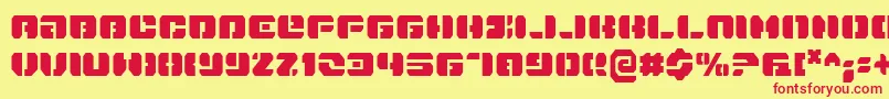 DanStargateCondensed Font – Red Fonts on Yellow Background