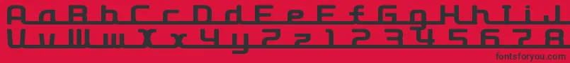 D3RoadsterismLong Font – Black Fonts on Red Background