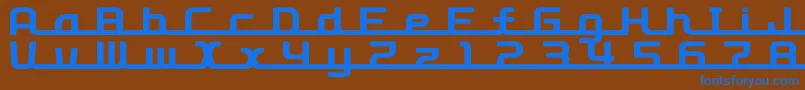 D3RoadsterismLong Font – Blue Fonts on Brown Background
