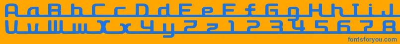 D3RoadsterismLong Font – Blue Fonts on Orange Background